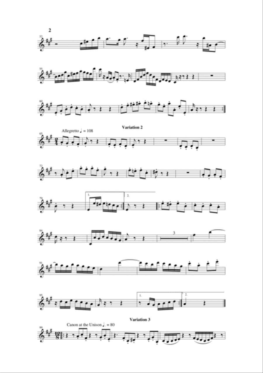 Johann Sebastian Bach/Wehage Goldberg Variations, BWV 988, arranged for SATB saxophone Quartet, teno Saxophone Quartet scores gallery preview page 2