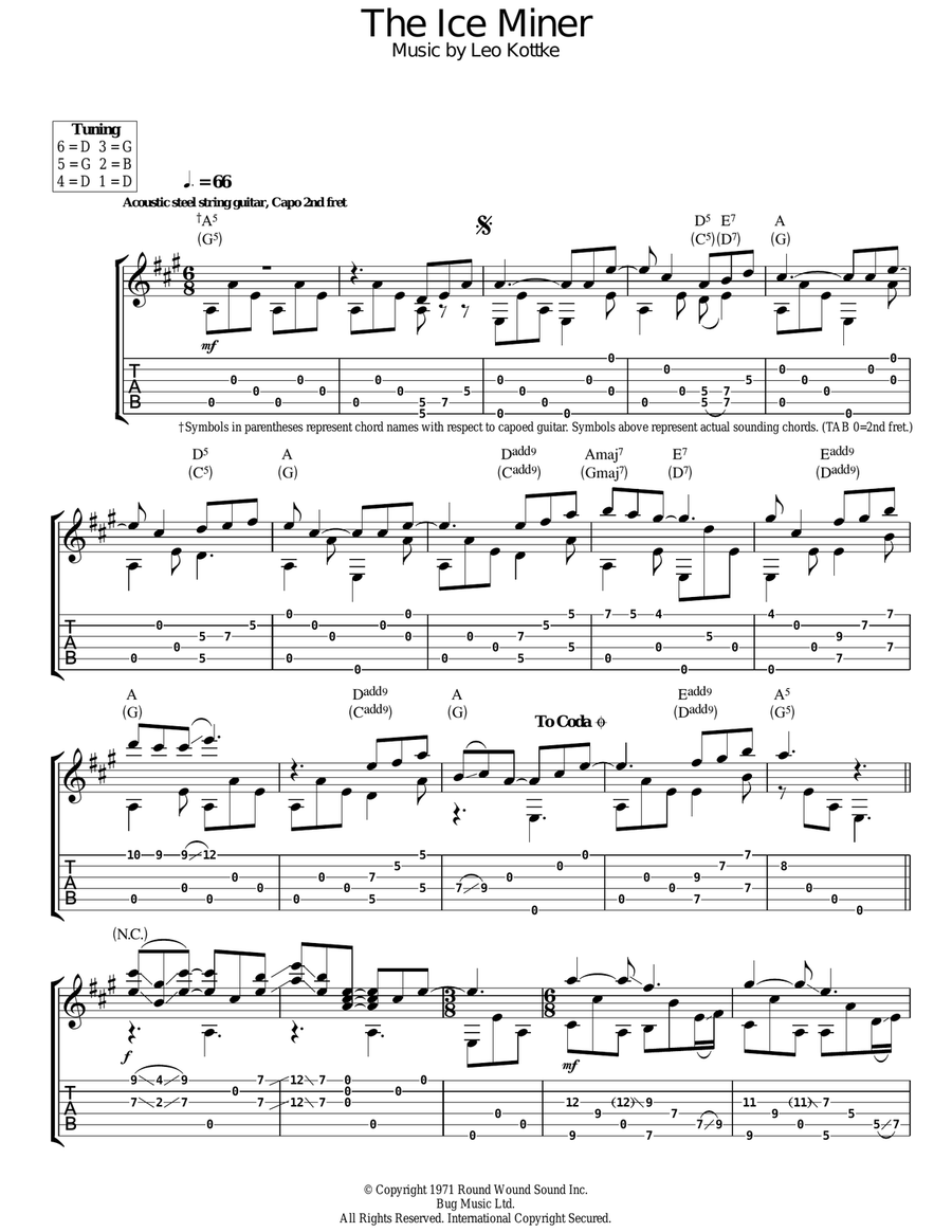 The Ice Miner Acoustic Guitar scores gallery preview page 1