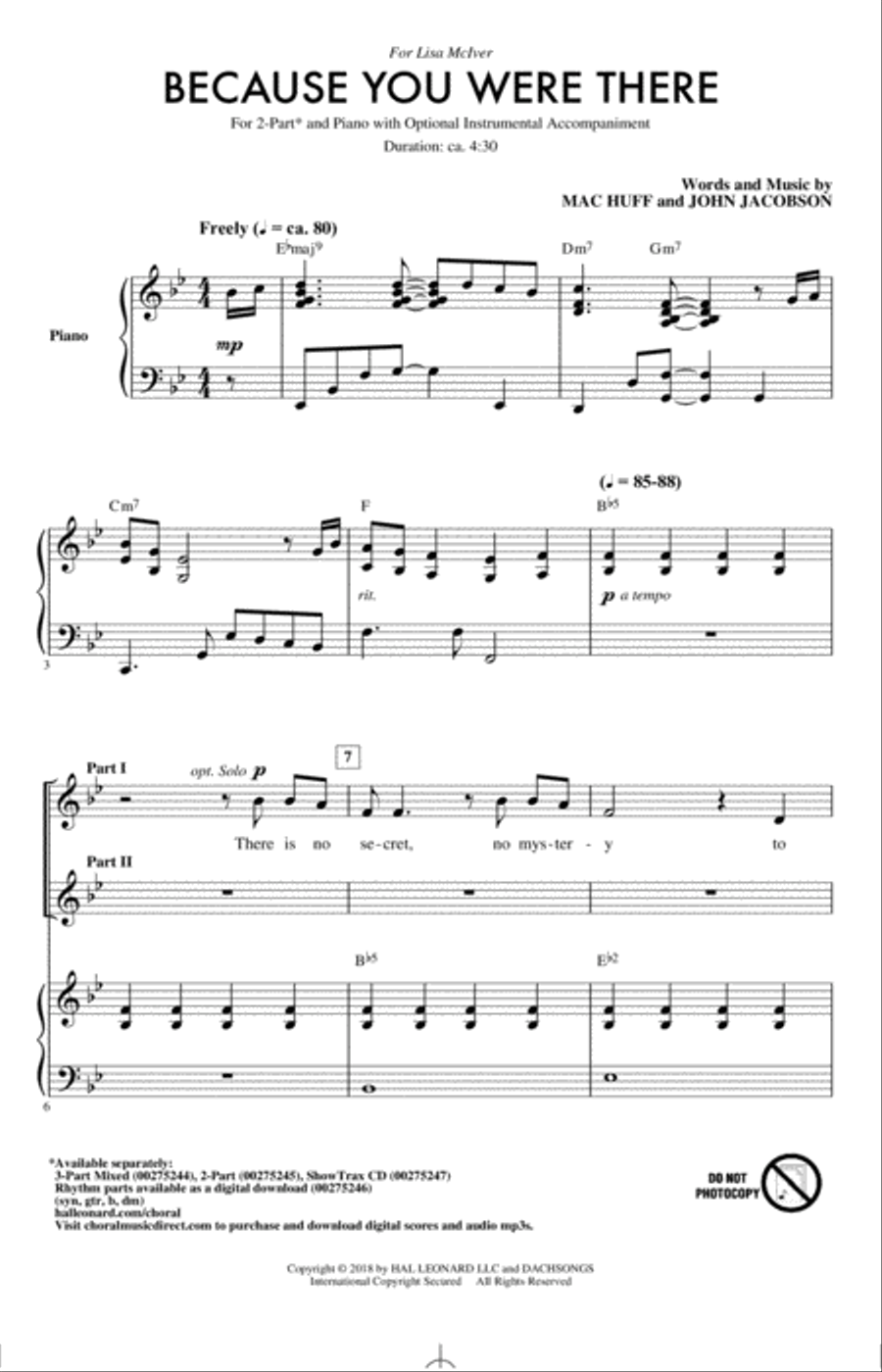 Because You Were There Because You Were There 2-Part scores gallery preview page 1