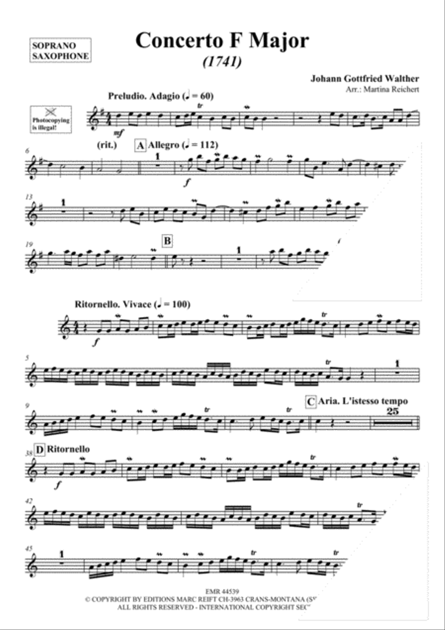 Concerto F Major Soprano Saxophone scores gallery preview page 3