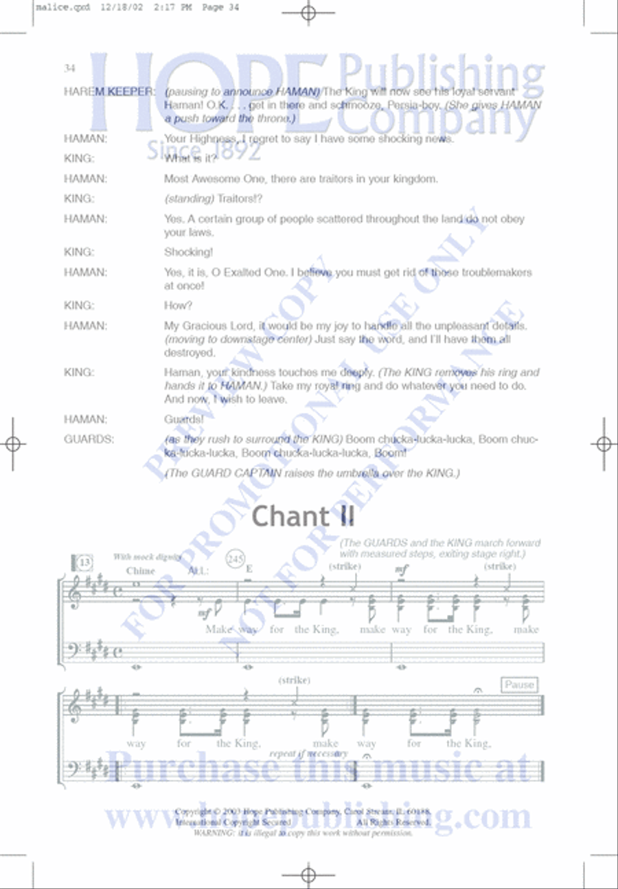 Malice in the Palace Unison Choir scores gallery preview page 34