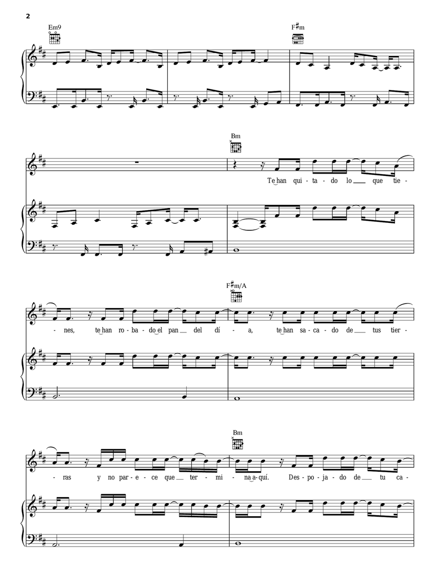 Fijate Bien Fijate Bien Piano, Vocal, Guitar scores gallery preview page 2