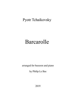 Barcarolle, arranged for bassoon and piano