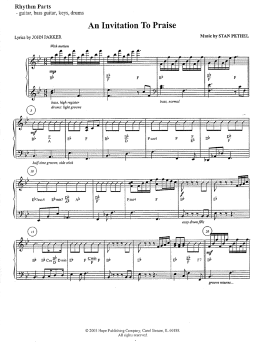 Invitation to Praise, An Invitation to Praise, An Set of Parts scores gallery preview page 2