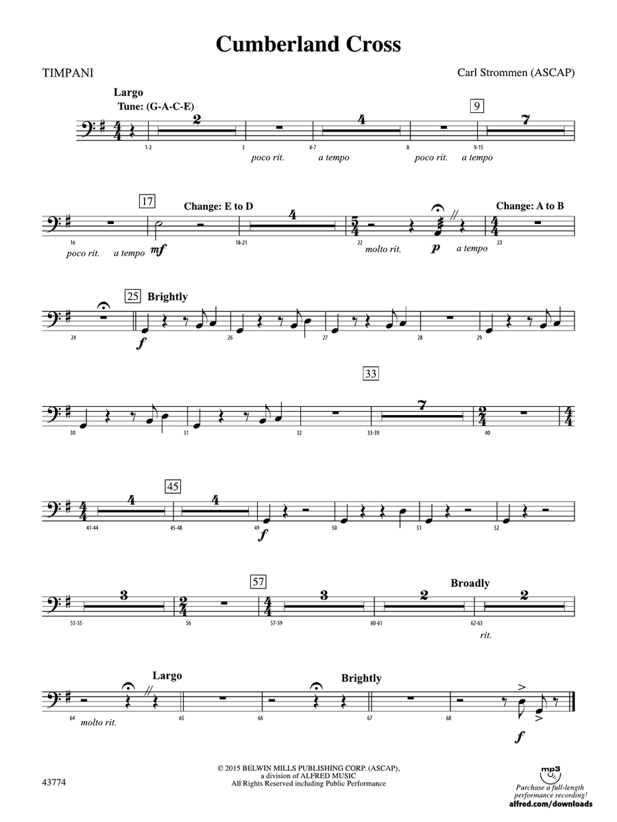 Cumberland Cross: Timpani