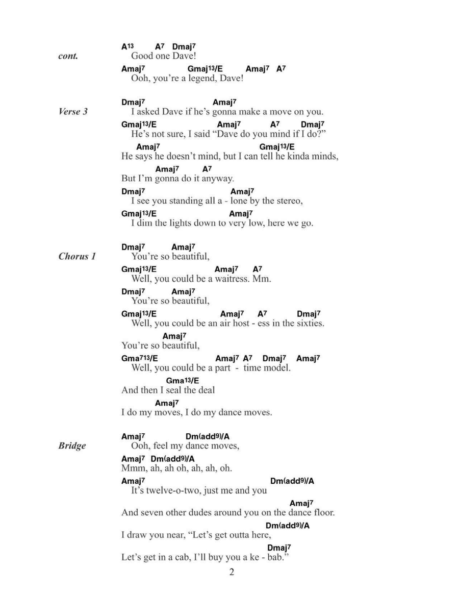 The Most Beautiful Girl (In The Room) Acoustic Guitar scores gallery preview page 2