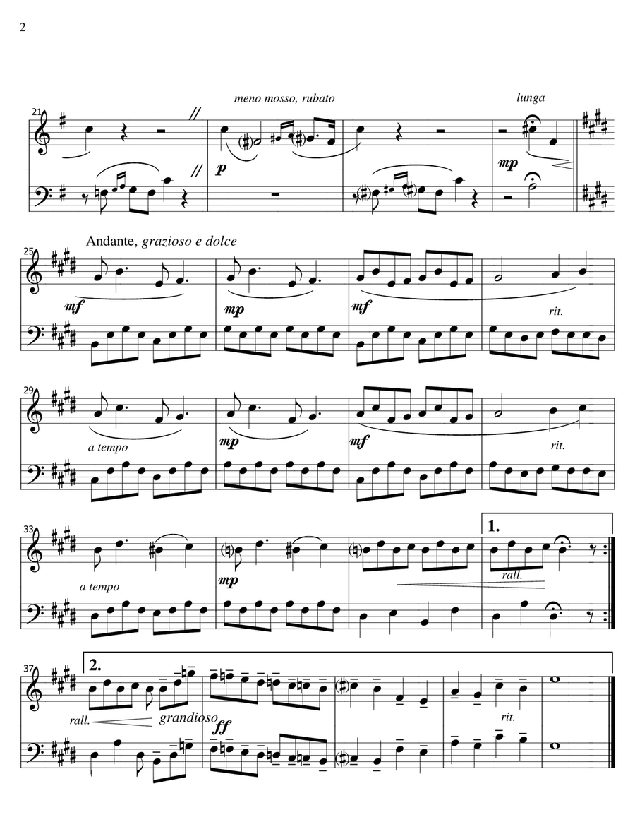 Petofi Elegy-Liszt-violin-bassoon duet Bassoon scores gallery preview page 2