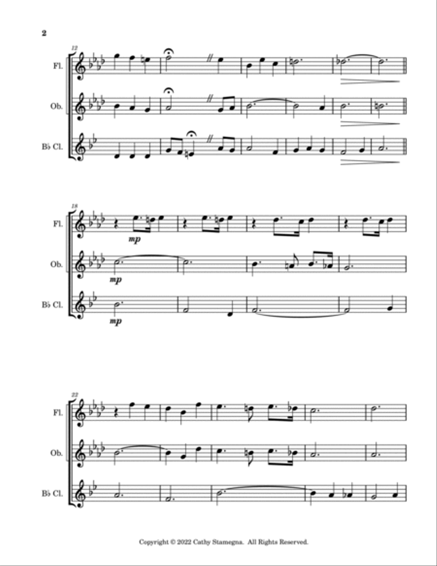Till We Meet Again - Woodwind Trio (Flute, Oboe, Bb Clarinet) Woodwind Trio scores gallery preview page 3