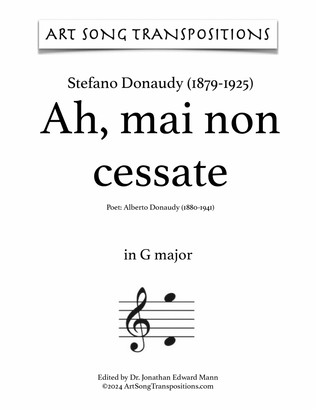 DONAUDY: Ah, mai non cessate (transposed to G major)
