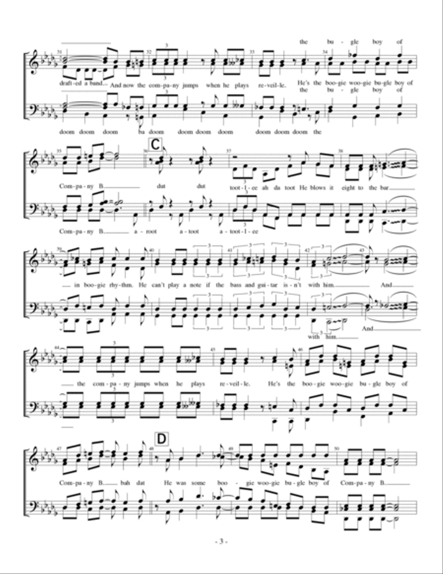 Boogie Woogie Bugle Boy A Cappella scores gallery preview page 3