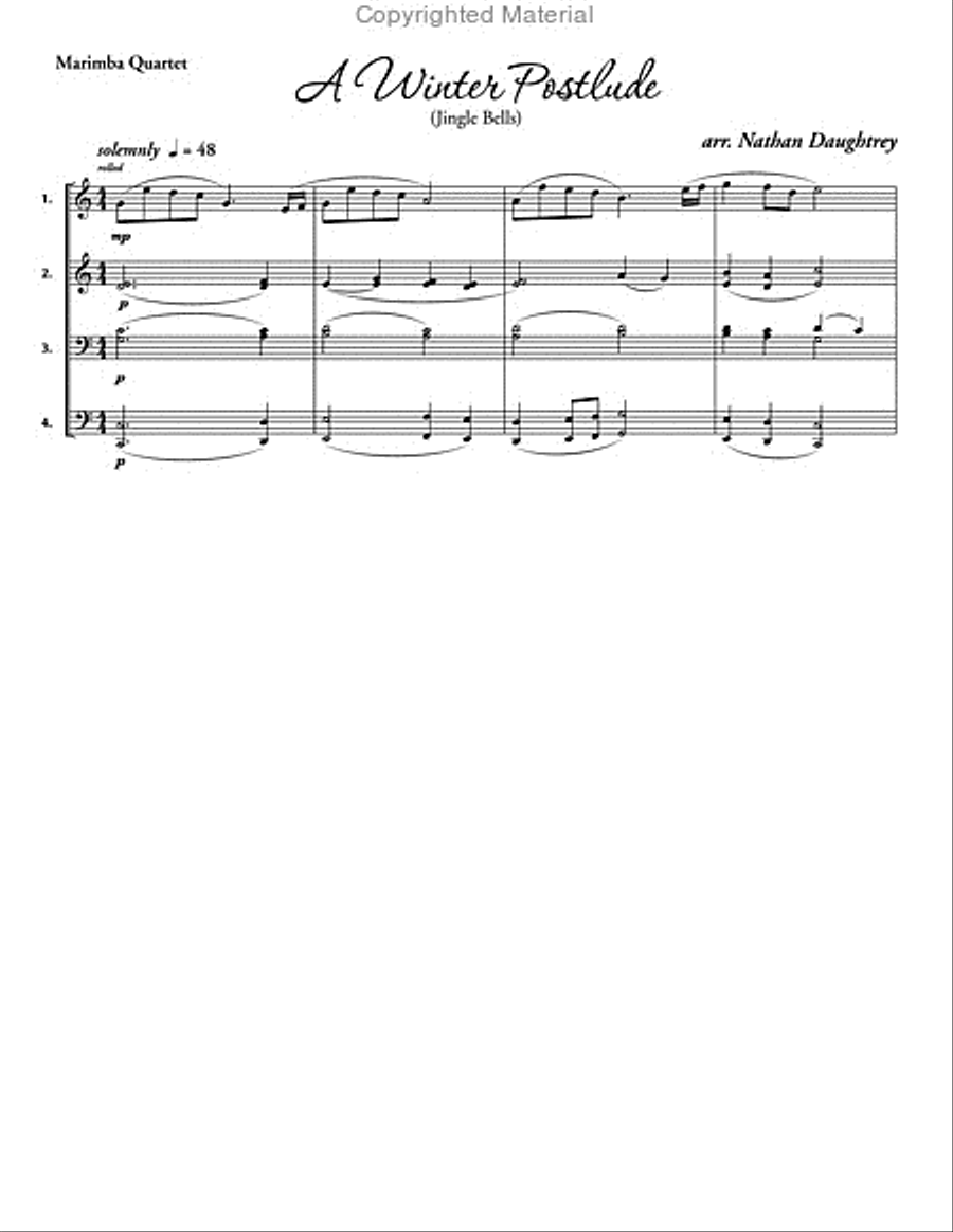 A Winter Prelude & Postlude Percussion Ensemble scores gallery preview page 4
