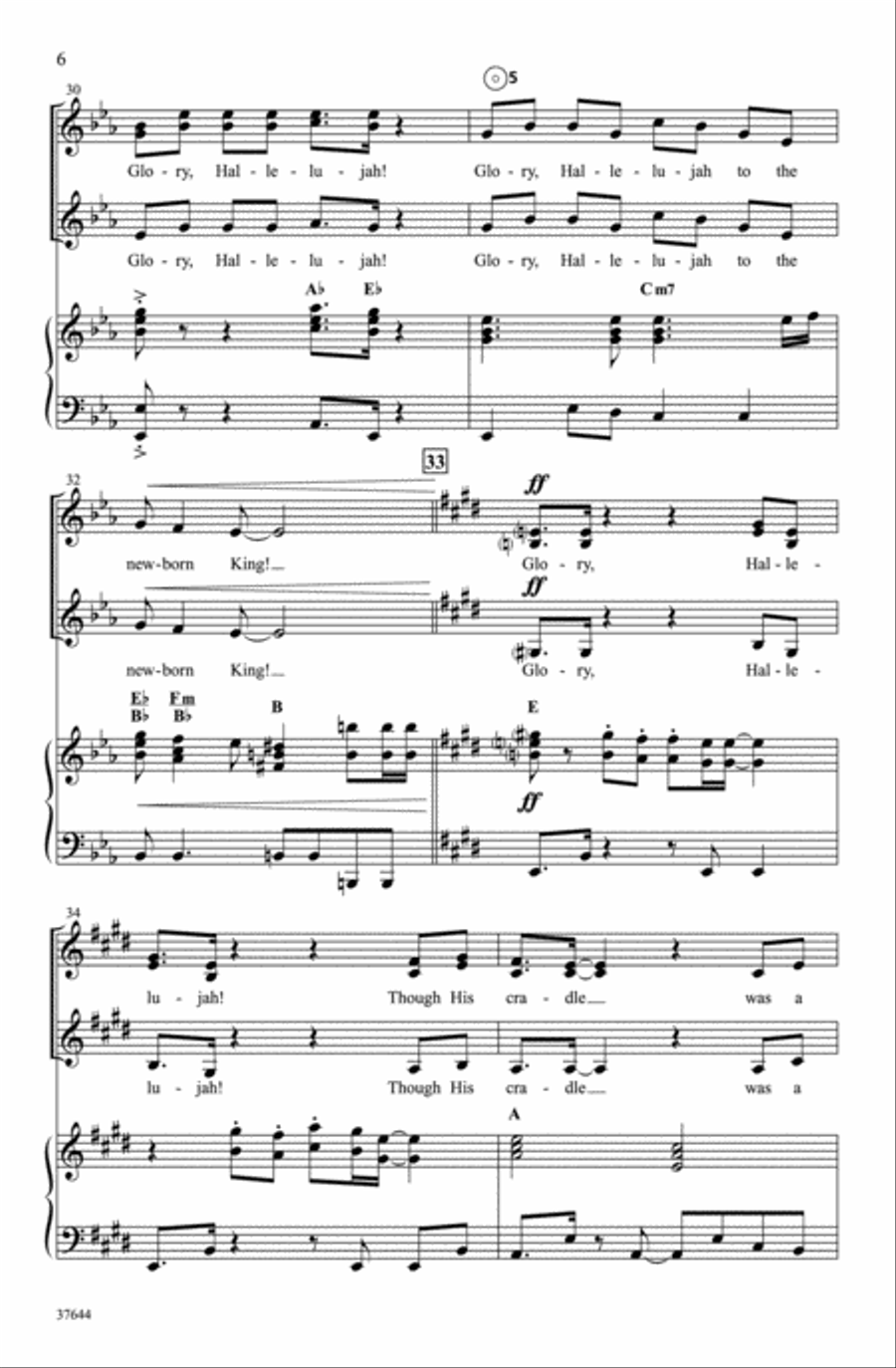 Christmas Glory Hallelujah SSA scores gallery preview page 5