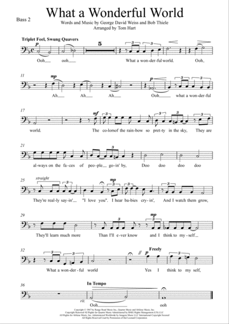 What A Wonderful World TTBB scores gallery preview page 5
