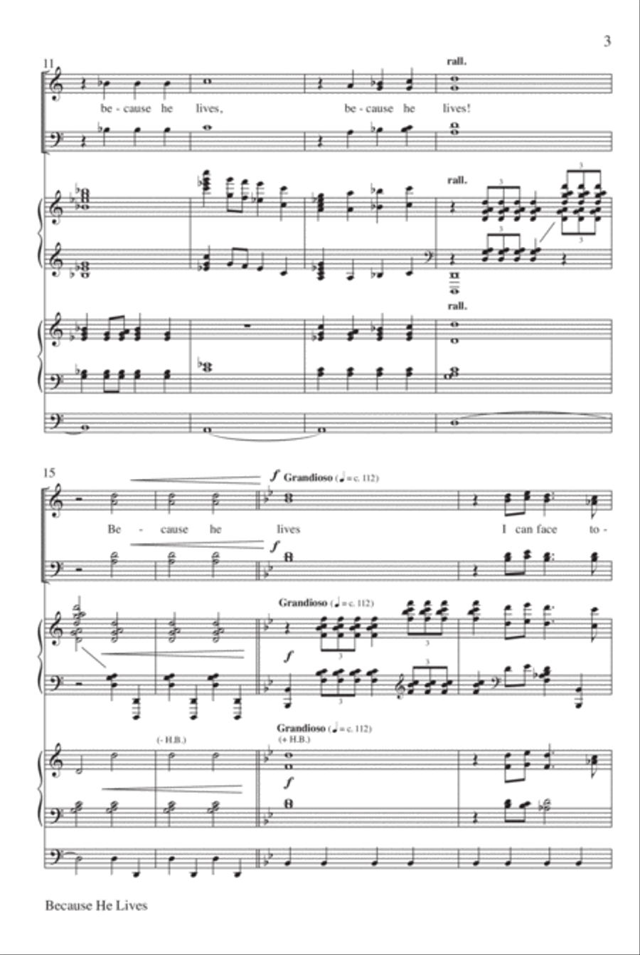 Because He Lives (An Introit) 4-Part scores gallery preview page 4