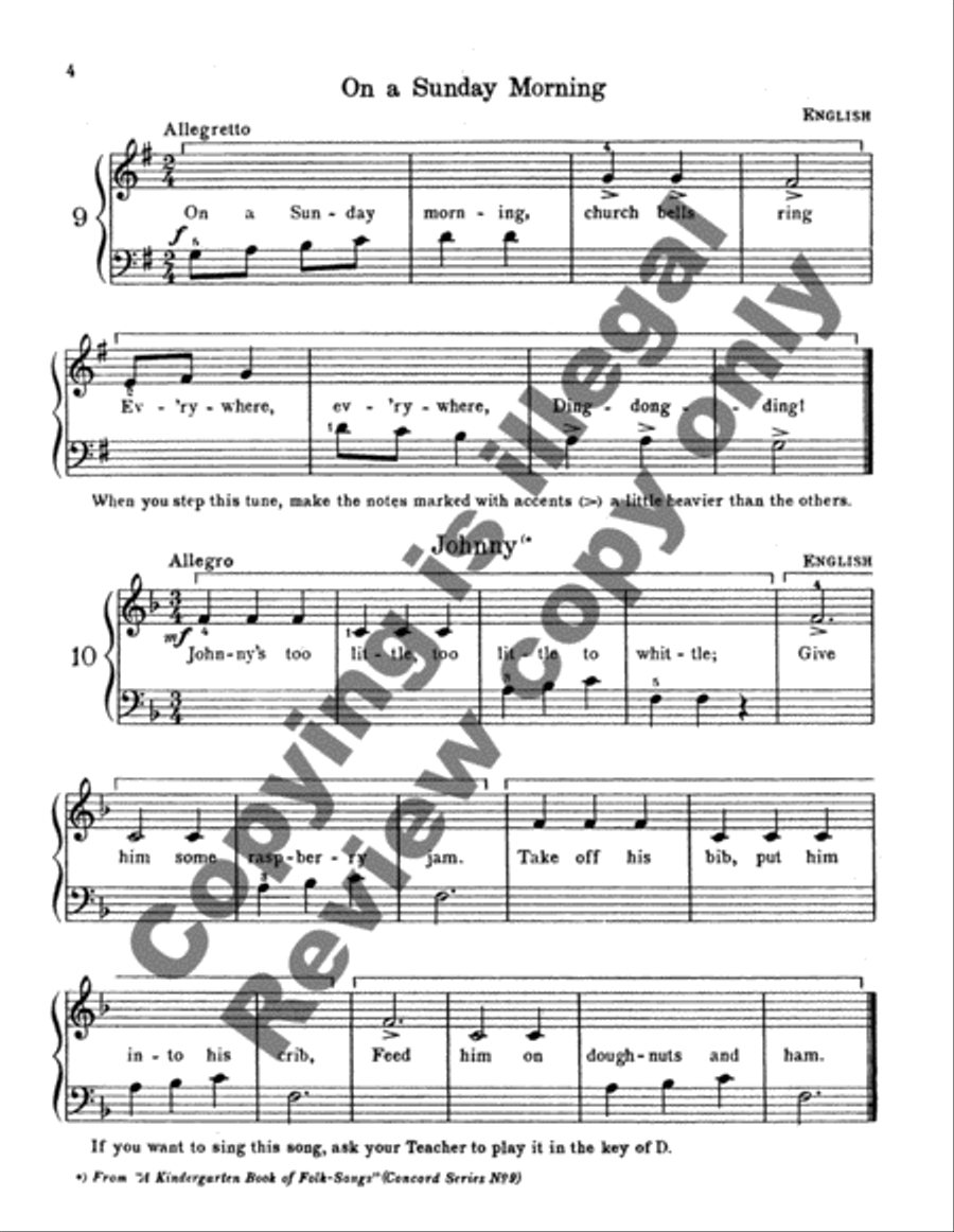 Concord Piano Book, Volume I Easy Piano scores gallery preview page 4