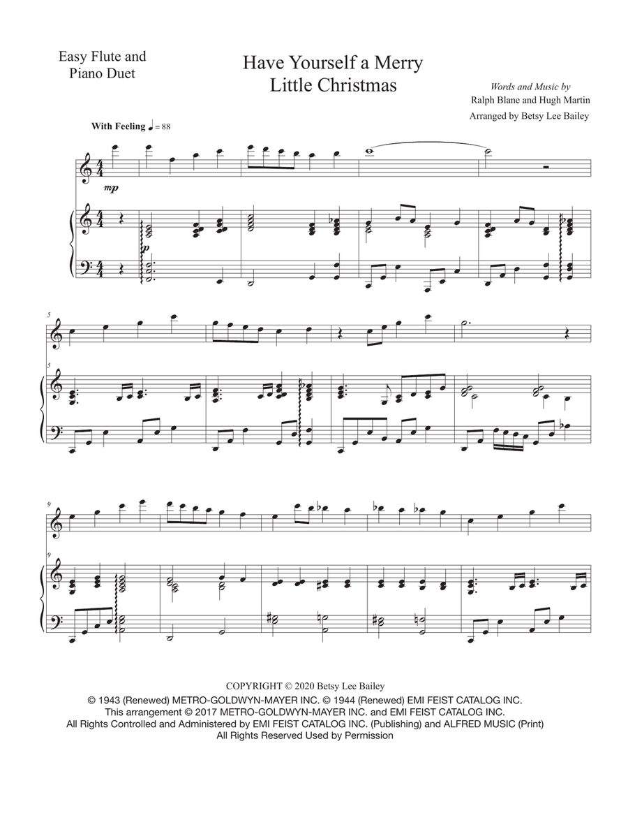 Have Yourself A Merry Little Christmas Flute Solo scores gallery preview page 1