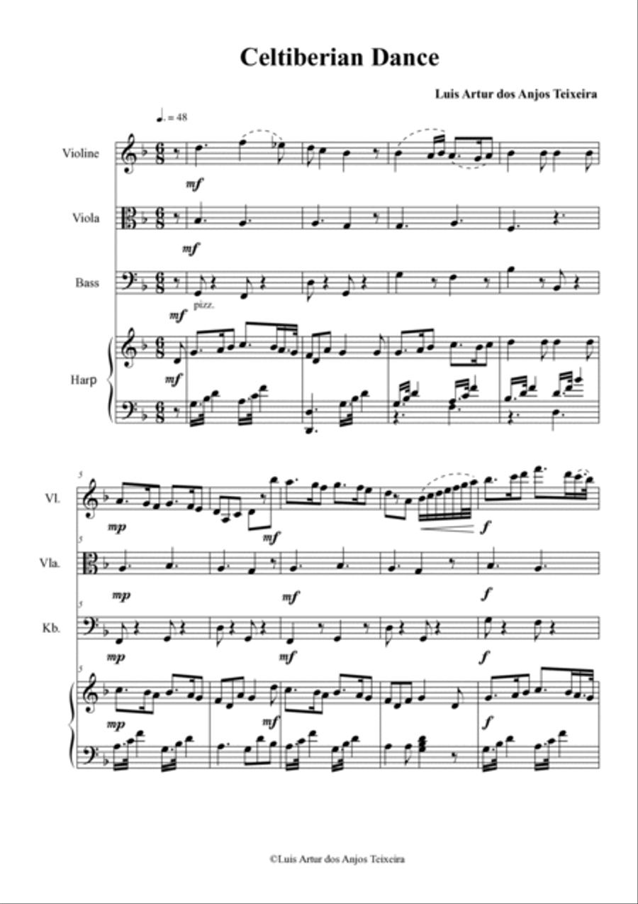 Celtiberian Dance for Harp and Strings String Orchestra scores gallery preview page 3