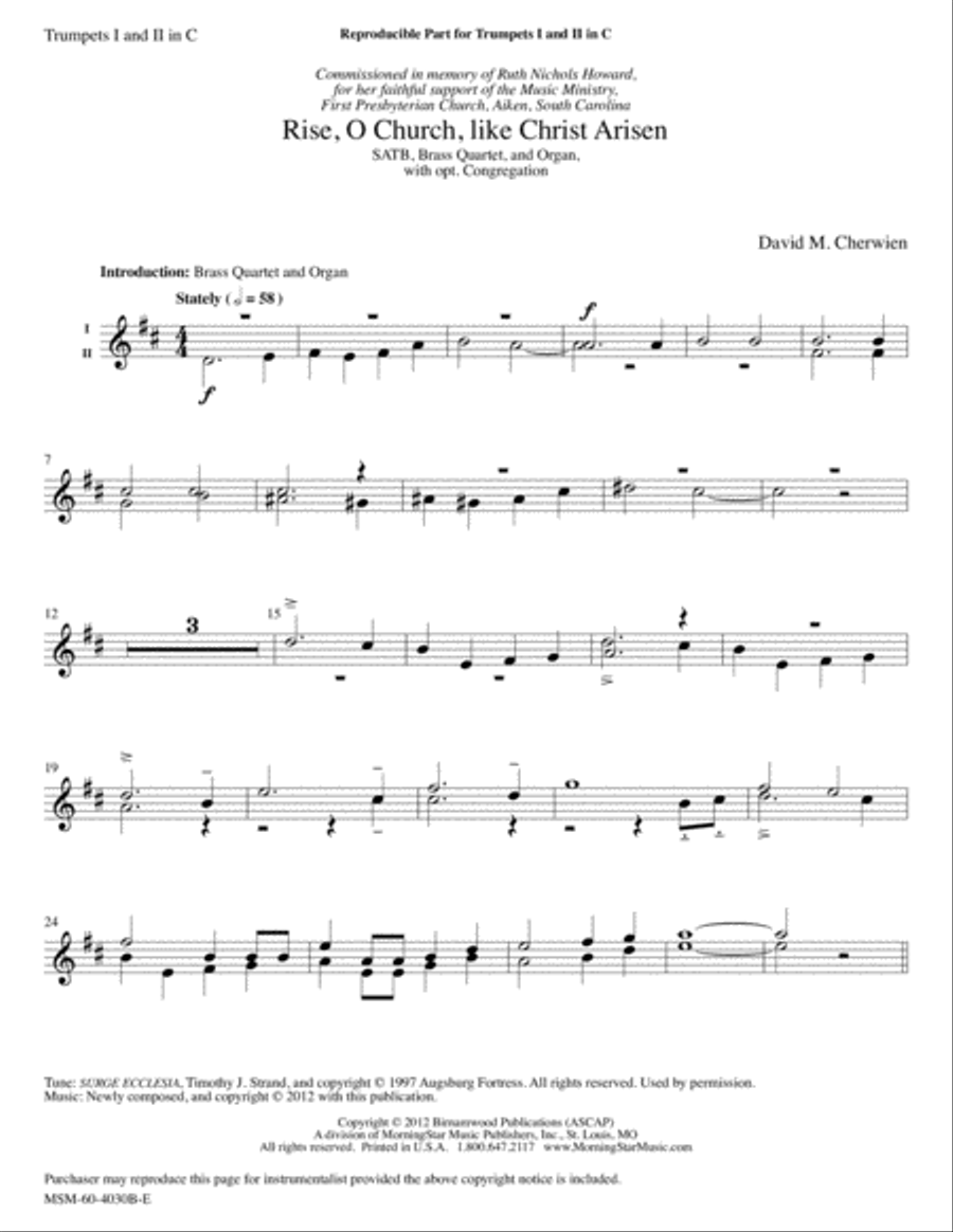 Rise, O Church, like Christ Arisen Choir scores gallery preview page 4