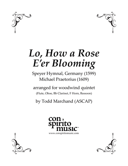 Lo, How a Rose E'er Blooming - woodwind quintet image number null