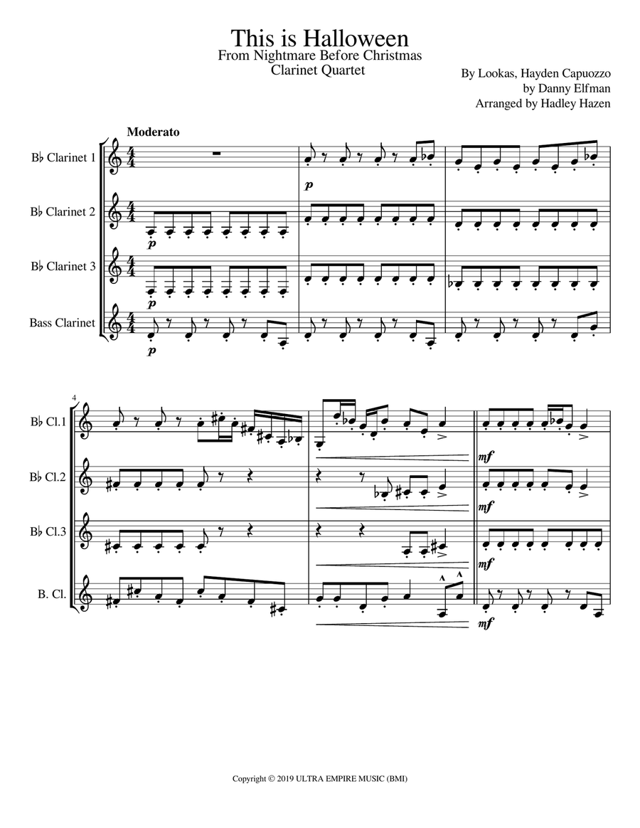 This Is Halloween Woodwind Quartet scores gallery preview page 1