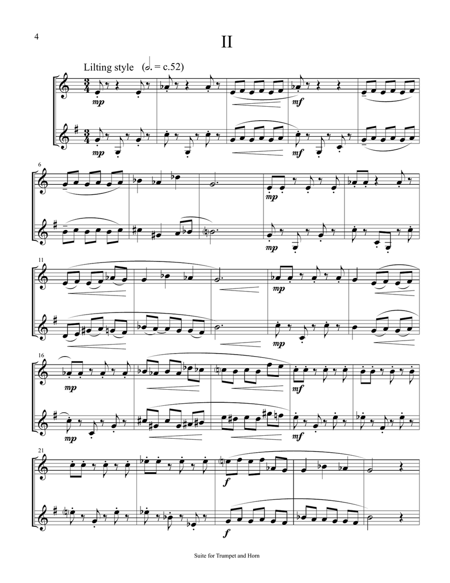 SUITE for TRUMPET and HORN Brass Ensemble scores gallery preview page 5