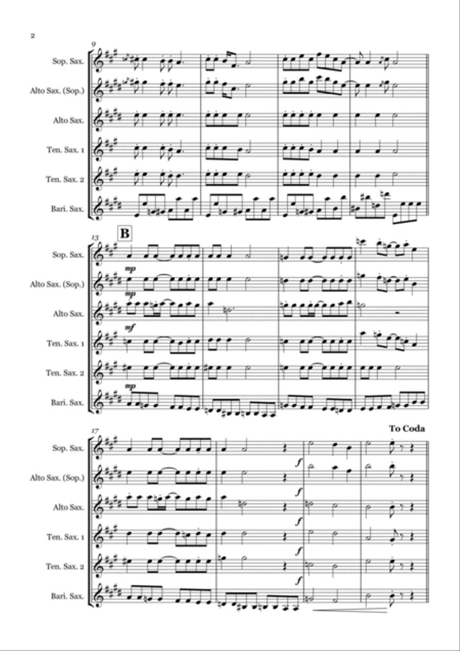 Lady Madonna Saxophone Quintet scores gallery preview page 2