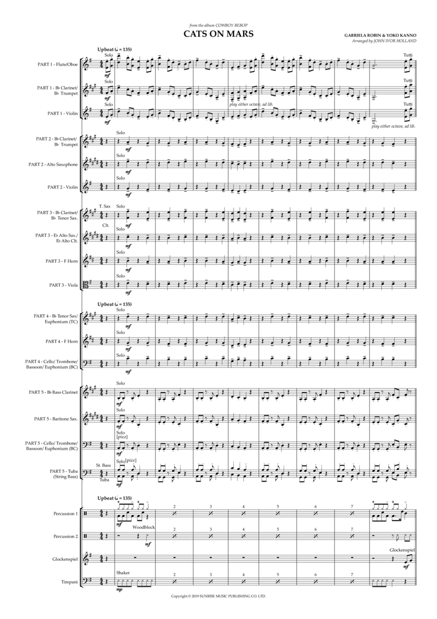 Cats On Mars Concert Band scores gallery preview page 1