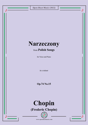 Book cover for Chopin-Narzeczony(Die Heimkehr),in e minor,Op.74 No.15