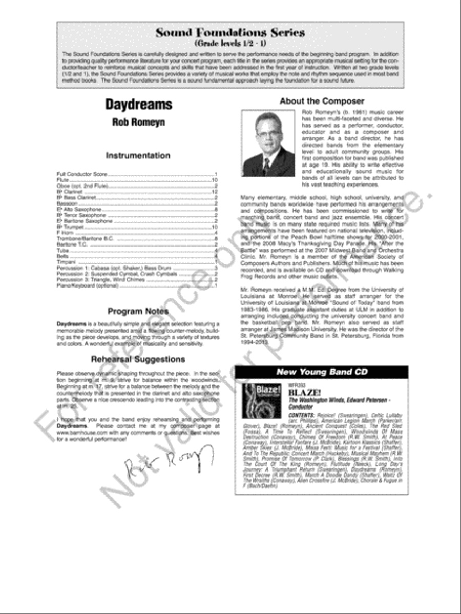 Daydreams Concert Band scores gallery preview page 3