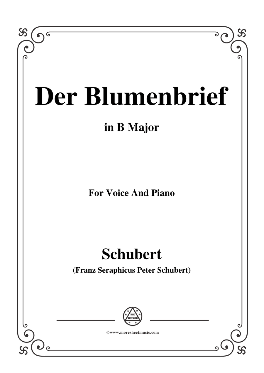 Schubert-Der Blumenbrief,in B Major,for Voice&Piano