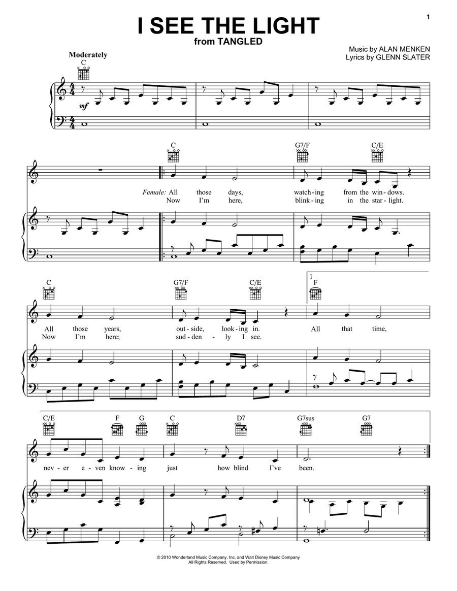 I See The Light (from Tangled) Acoustic Guitar scores gallery preview page 1