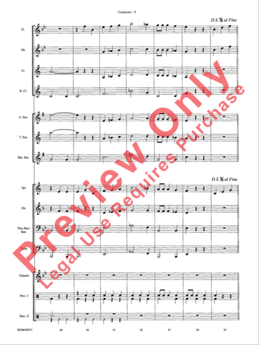 Waltz for Band and Water Glasses (with Apologies to Johann Strauss) Concert Band scores gallery preview page 12