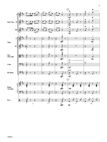 Bugler's Holiday for Three Violins and String Orchestra (Score only) image number null