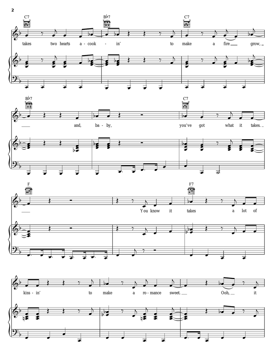 Baby (You've Got What It Takes) Piano, Vocal, Guitar scores gallery preview page 2