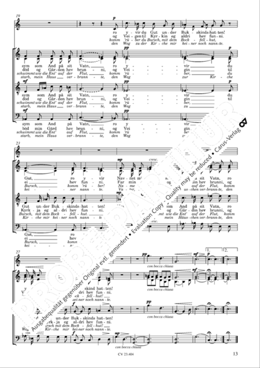 Peterson-Berger: 8 Sanger Choir scores gallery preview page 14