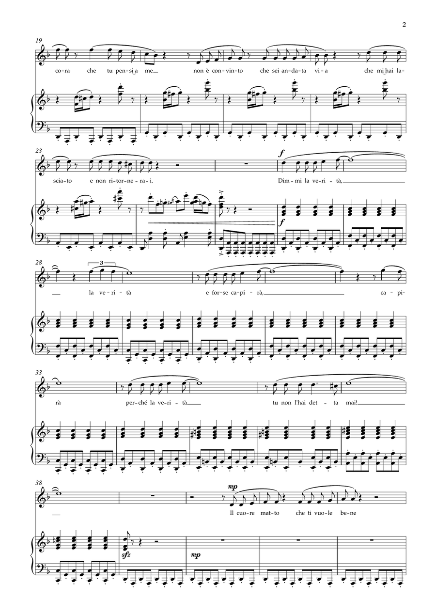 Cuore Matto Piano, Vocal scores gallery preview page 2