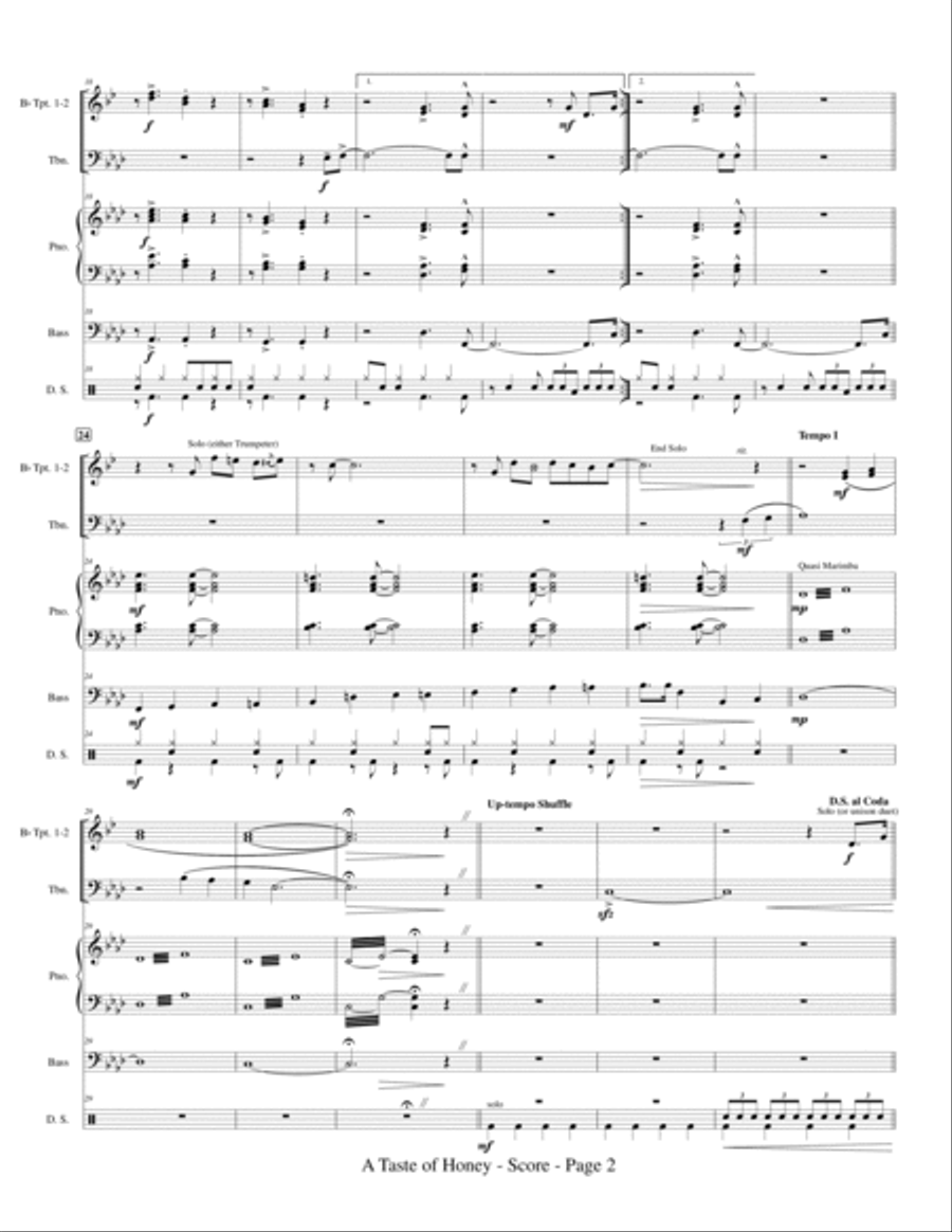 A Taste Of Honey Jazz Ensemble scores gallery preview page 4