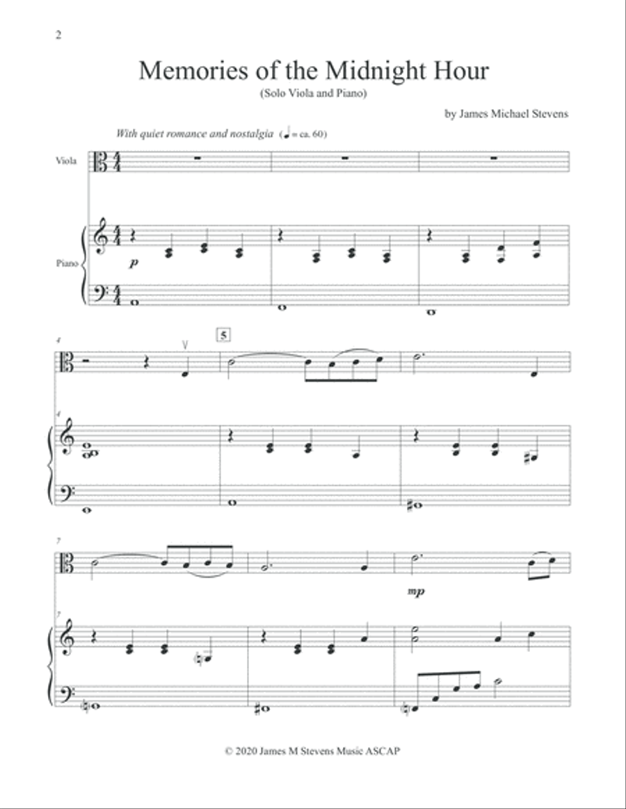 Memories of the Midnight Hour - Viola & Piano Viola scores gallery preview page 2