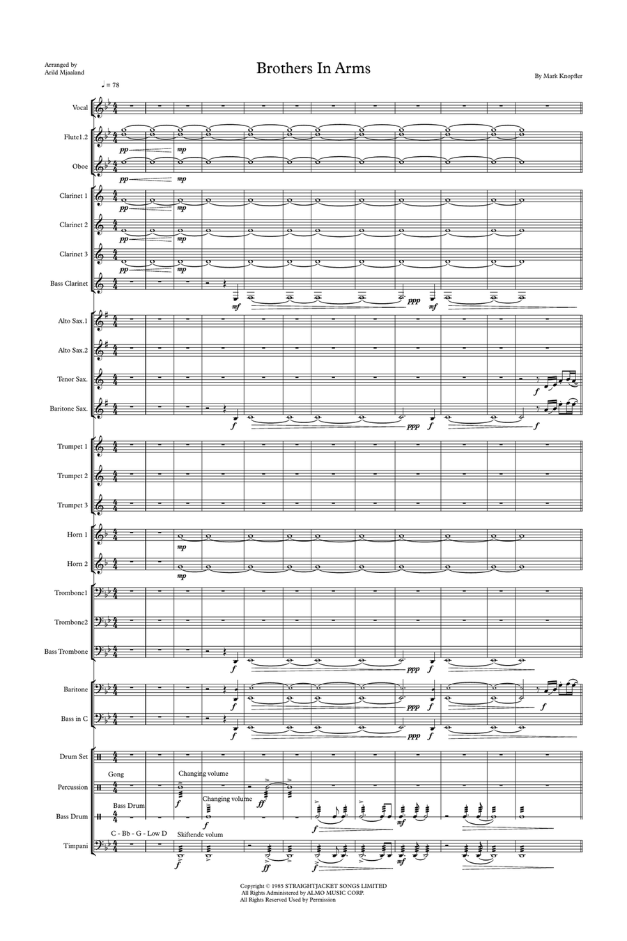 Brothers In Arms Concert Band scores gallery preview page 1