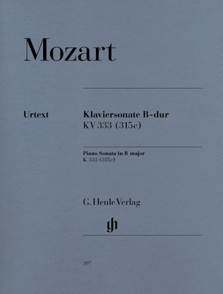 Book cover for Piano Sonata in B Flat Major K333 (315c)