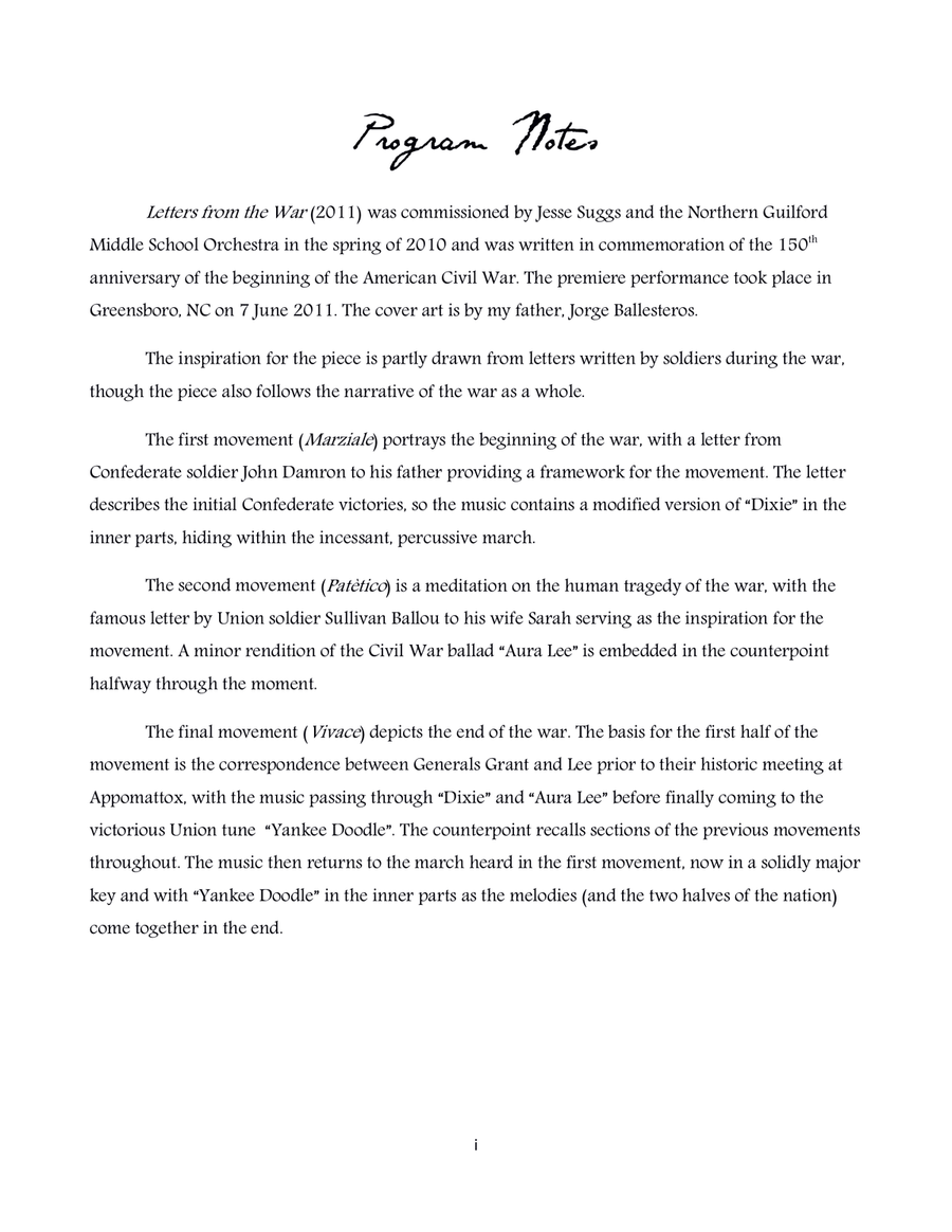Letters from the War (score and parts) String Quartet scores gallery preview page 2