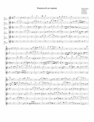 Fantasia di sei soprani (version for 6 alto recorders)