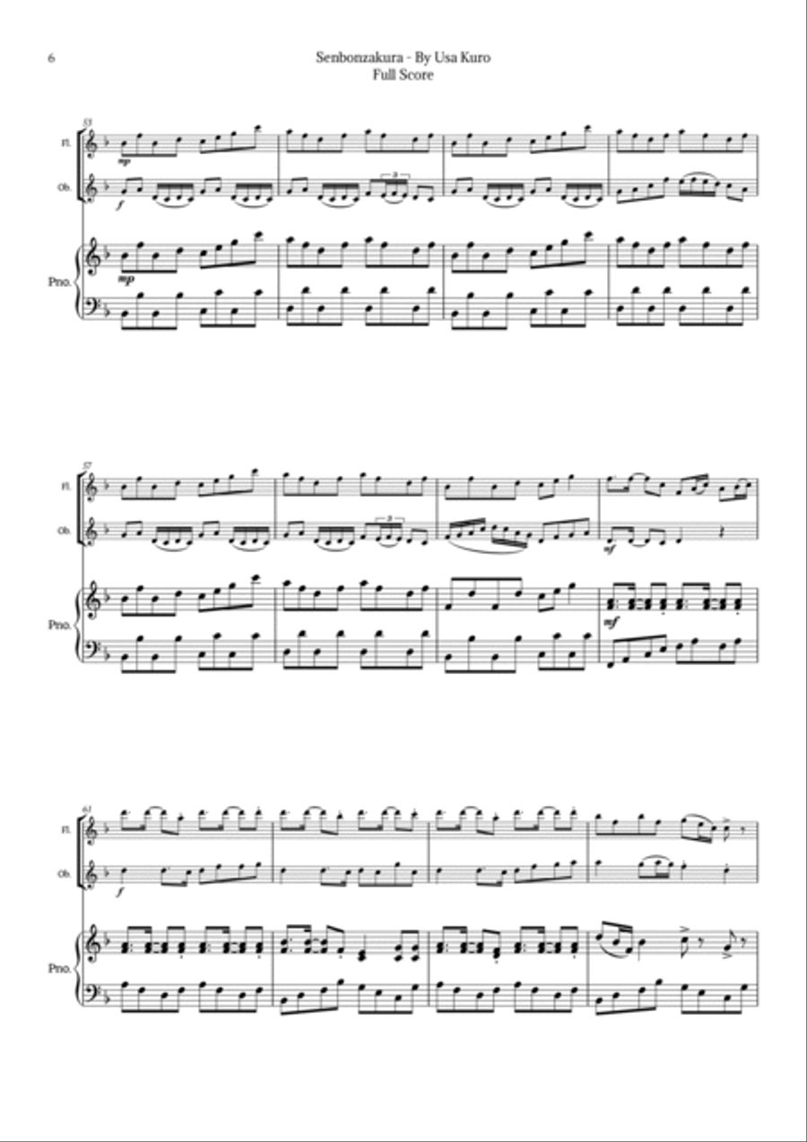 Senbonzakura Woodwind Duet scores gallery preview page 6
