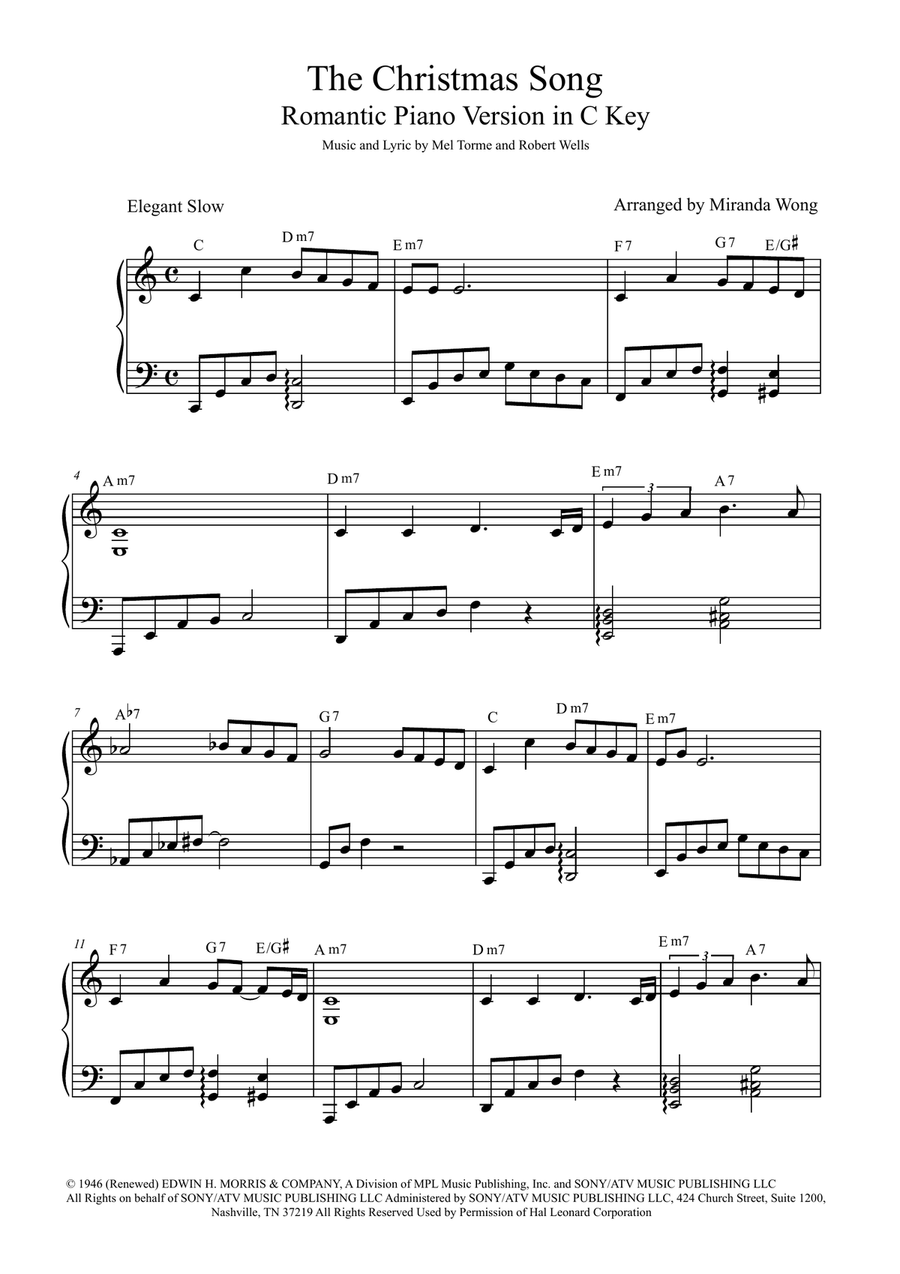 The Christmas Song (Chestnuts Roasting On An Open Fire) Easy Piano scores gallery preview page 2