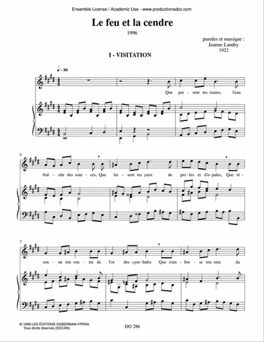 Le feu et la cendre Voice Solo scores gallery preview page 3