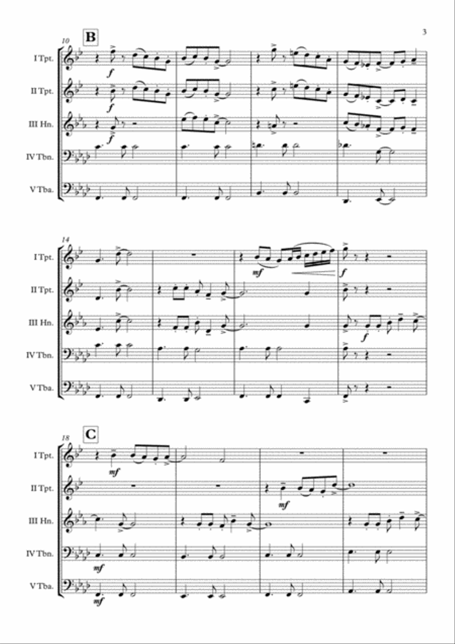 Hawaii Five-O Theme Hawaii Five-O Theme Brass Quintet scores gallery preview page 4