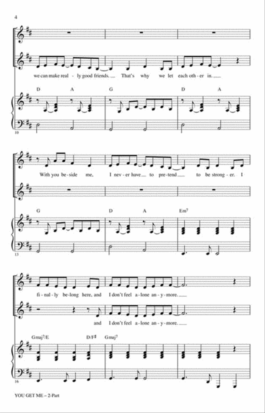 You Get Me (from Disney's Talking Friends) 2-Part scores gallery preview page 3