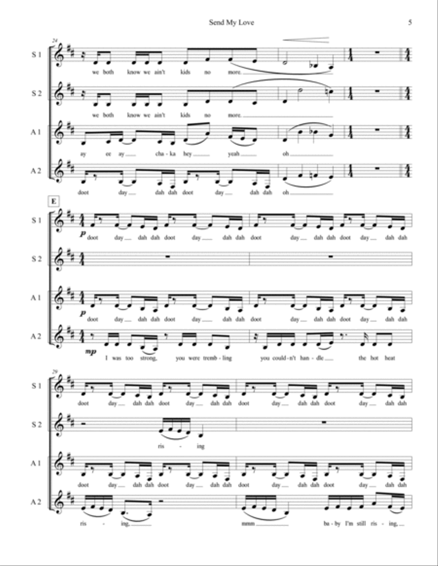 Send My Love (to Your New Lover) SSAA scores gallery preview page 5