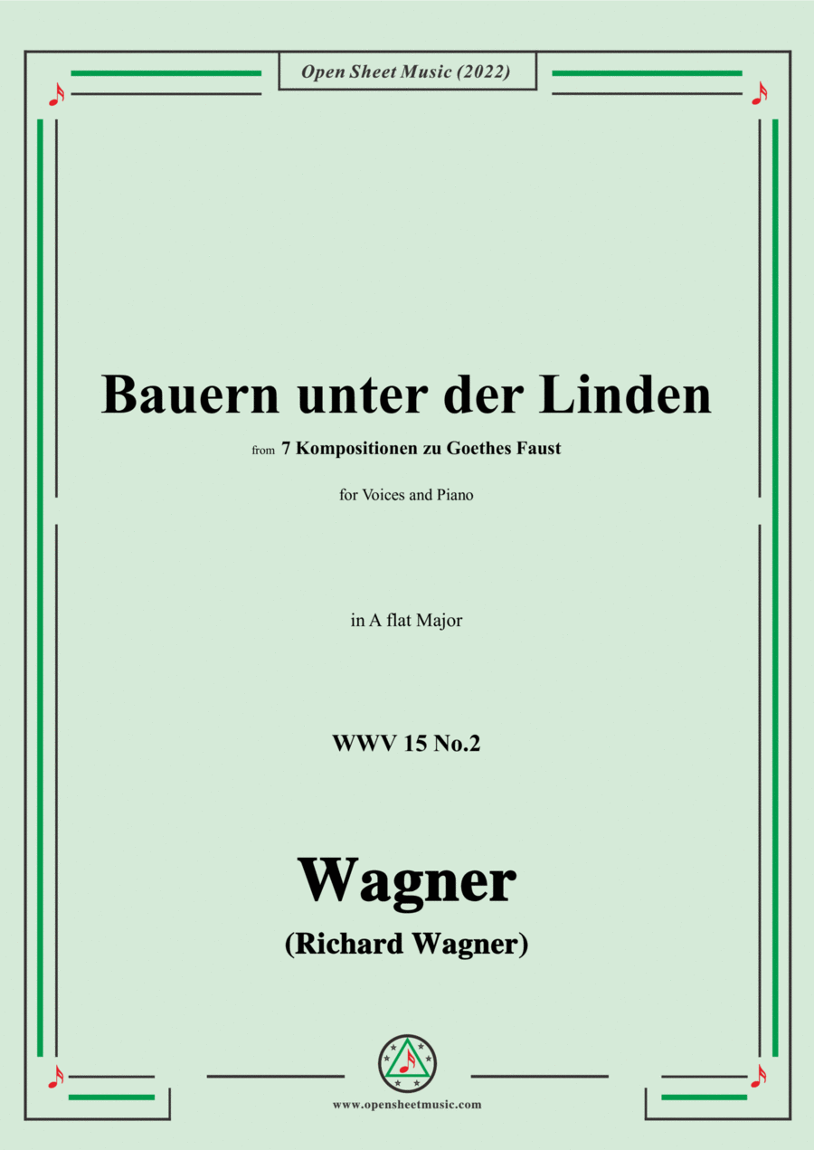 R. Wagner-Bauern unter der Linden,WWV 15 No.2,in A flat Major Voice - Digital Sheet Music