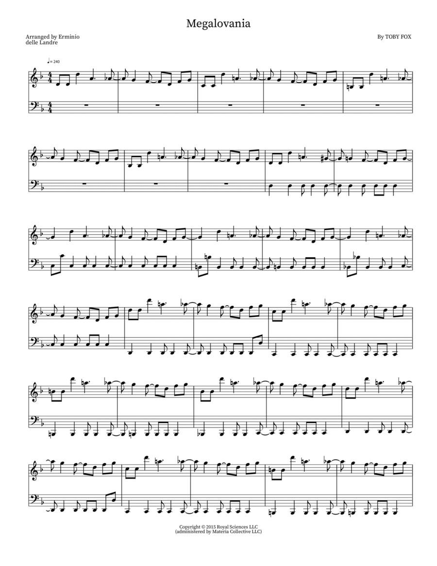 Megalovania Megalovania Part scores gallery preview page 1